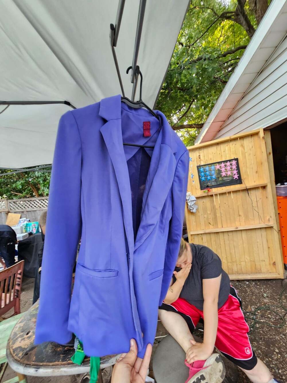 212 Collection Women's Purple Single-Button Blazer Jacket